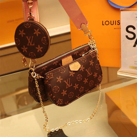 Designer-Inspired Monogram Multi-Pouch Bag Set – #1622