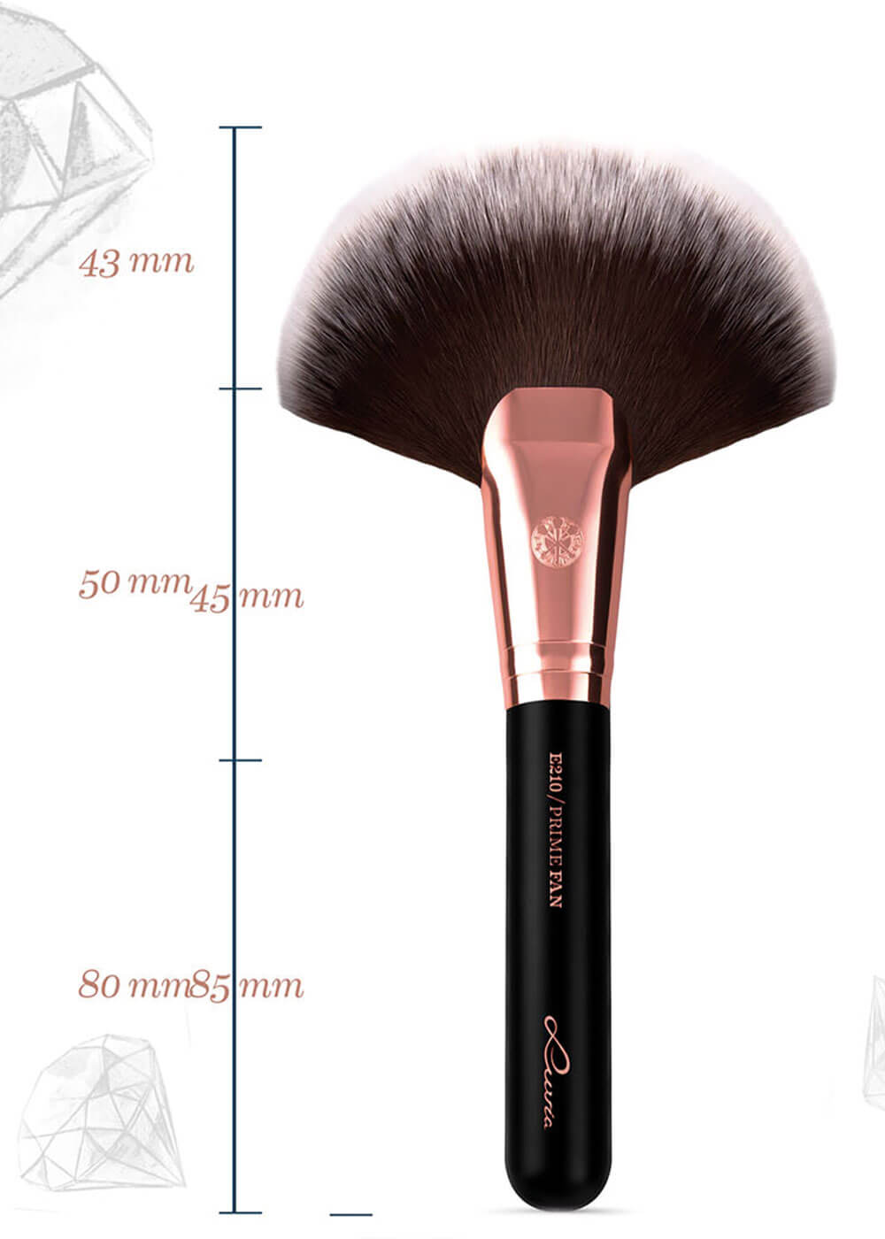 Luvia E210 Prime Fan Makeup Brush – Professional Highlighting & Finishing Brush