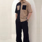 Dune Split - Khaki/Black Premium Safari Suit
