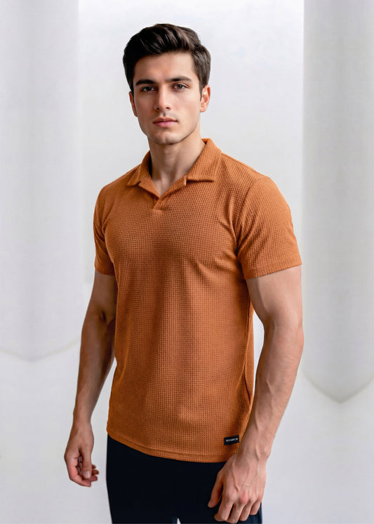 Imported Waffle Weave - Teal Polo