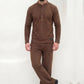 Brown Henley Duo by Wearium