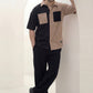 Dune Split - Khaki/Black Premium Safari Suit