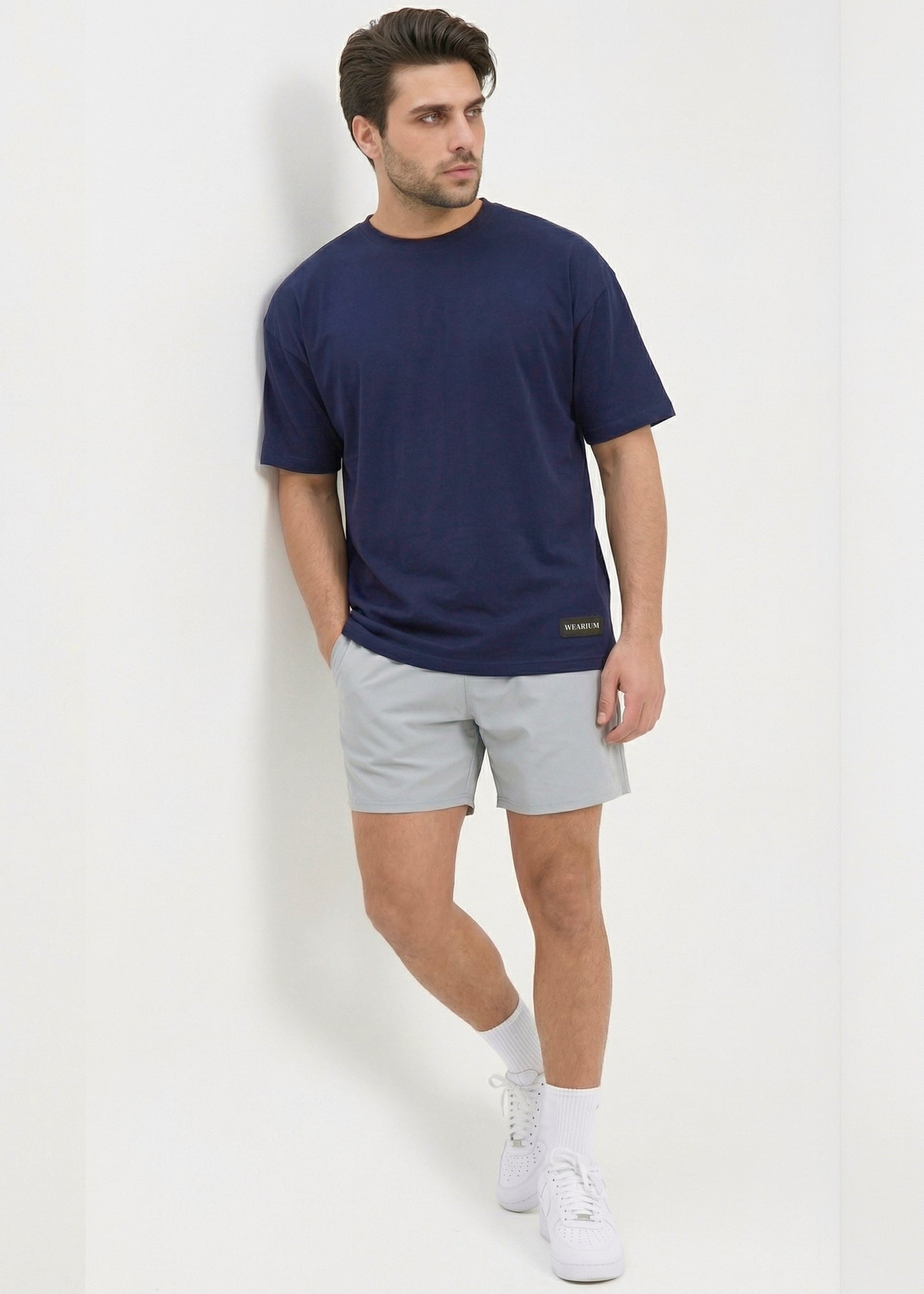 W Prime Oversized Tee - Navy 100% Cotton