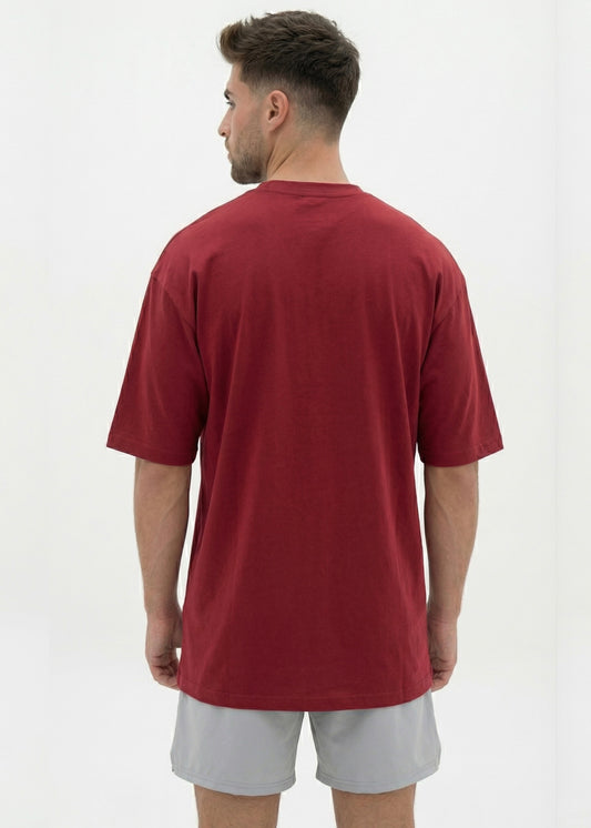 W Prime Oversized Tee - Red 100% Cotton