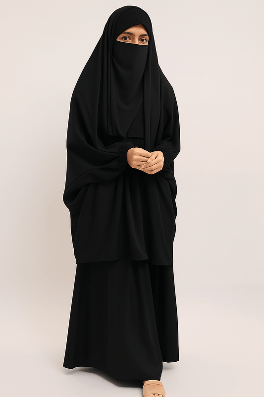 3 Piece Jilbab - Black