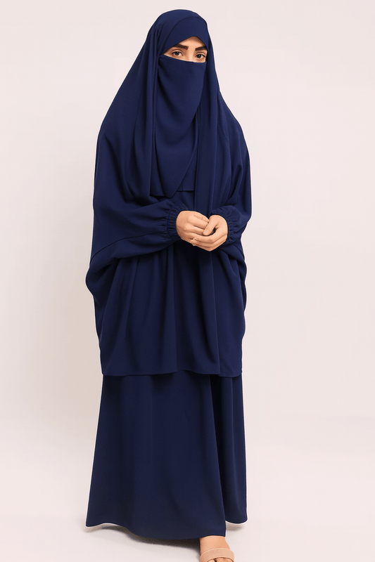 3 Piece Jilbab - Navy Blue