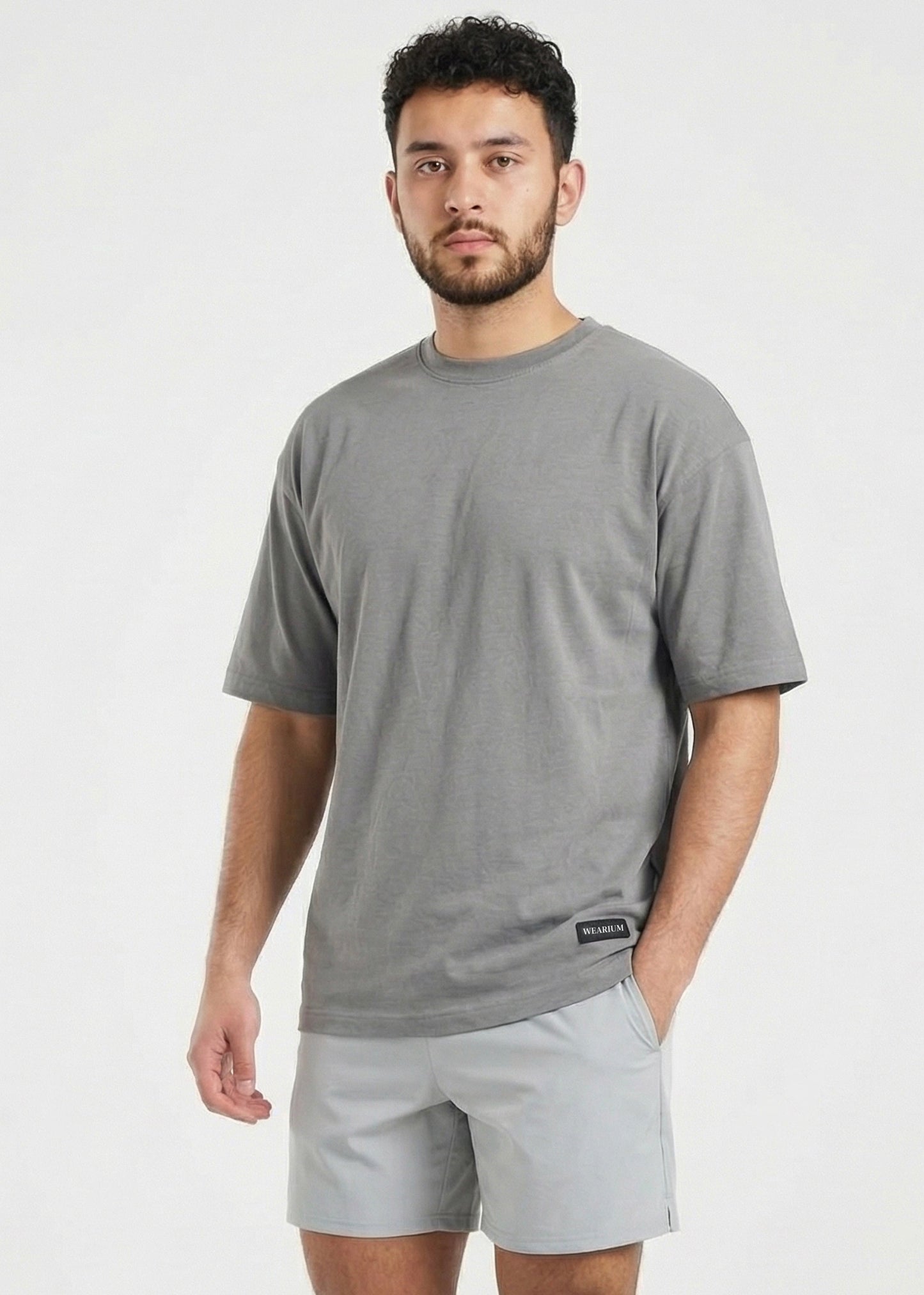 W Prime Oversized Tee - Grey 100% Cotton