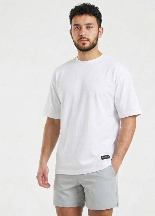 W Prime Oversized Tee - White 100% Cotton