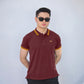 Maroon Gold - Tipping Cotton Polo