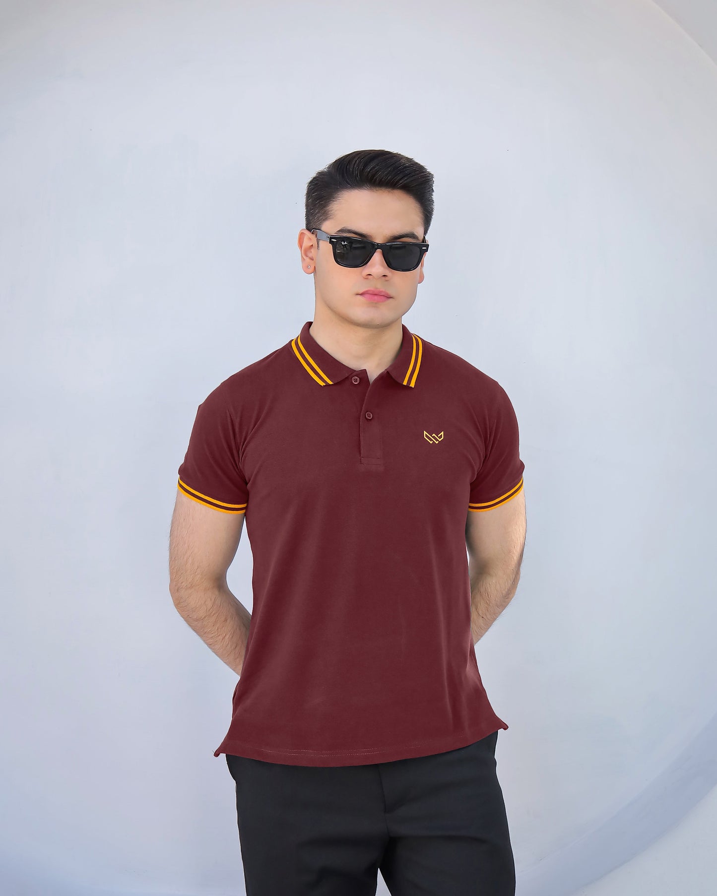 Maroon Gold - Tipping Cotton Polo
