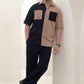 Dune Split - Khaki/Black Premium Safari Suit