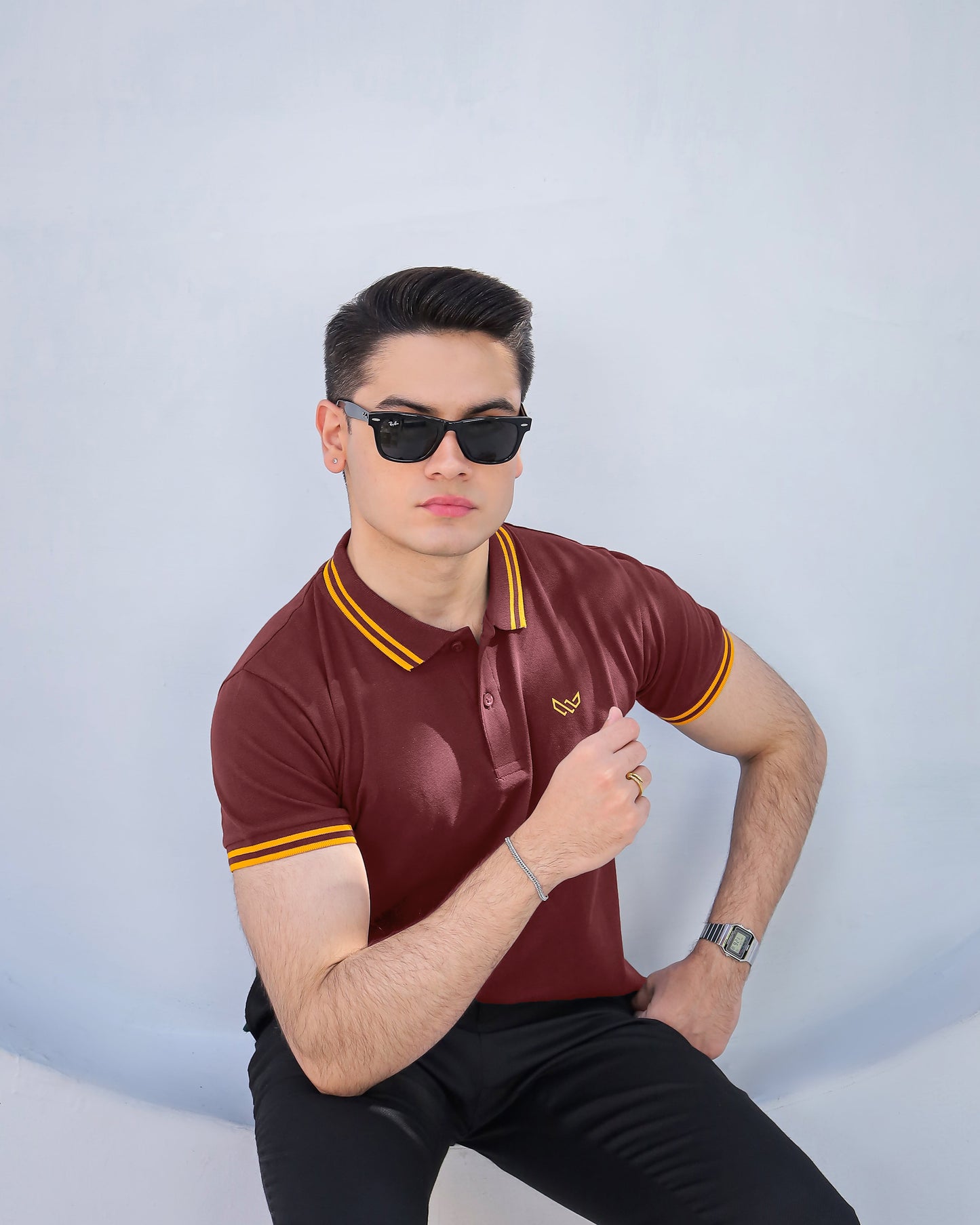 Maroon Gold - Tipping Cotton Polo