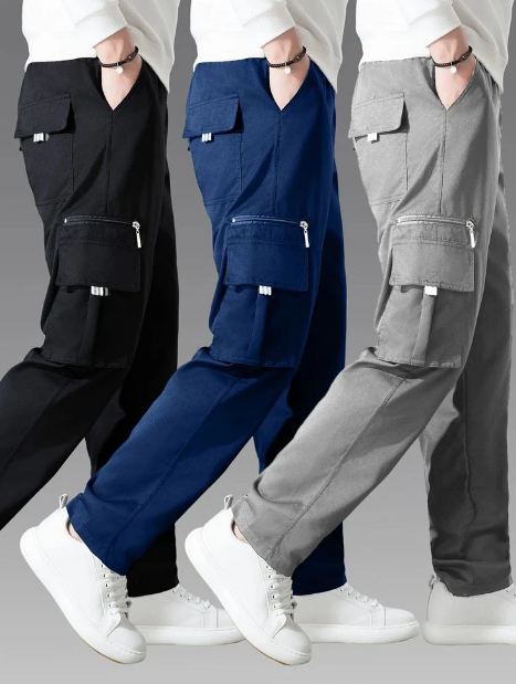 Pack of 3 Cargo Pants for Men - Trendy, Breathable & Durable 786
