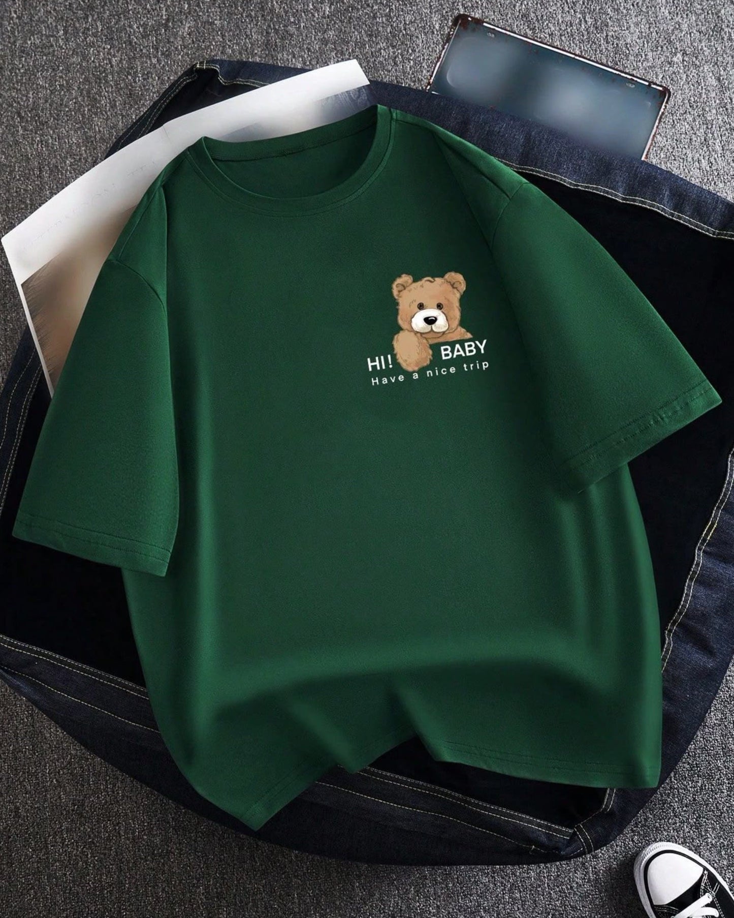 Baby Bear Graphic Drop Shoulder Oversized T-shirt