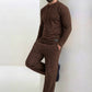 Brown Henley Duo by Wearium