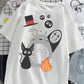 Cats Life Graphic Drop Shoulder Oversized T-shirt