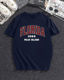 Florida Graphic Drop Shoulder Oversized T-shirt Navy