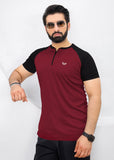 Velocity Zip Tee - Maroon/Black