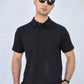 Waffle Knit - Black Polo