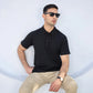 Waffle Knit - Black Polo
