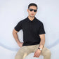 Waffle Knit - Black Polo