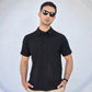 Waffle Knit - Black Polo