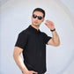 Waffle Knit - Black Polo