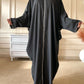 Baggy Zip Abaya - Black