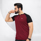 Velocity Zip Tee - Maroon/Black