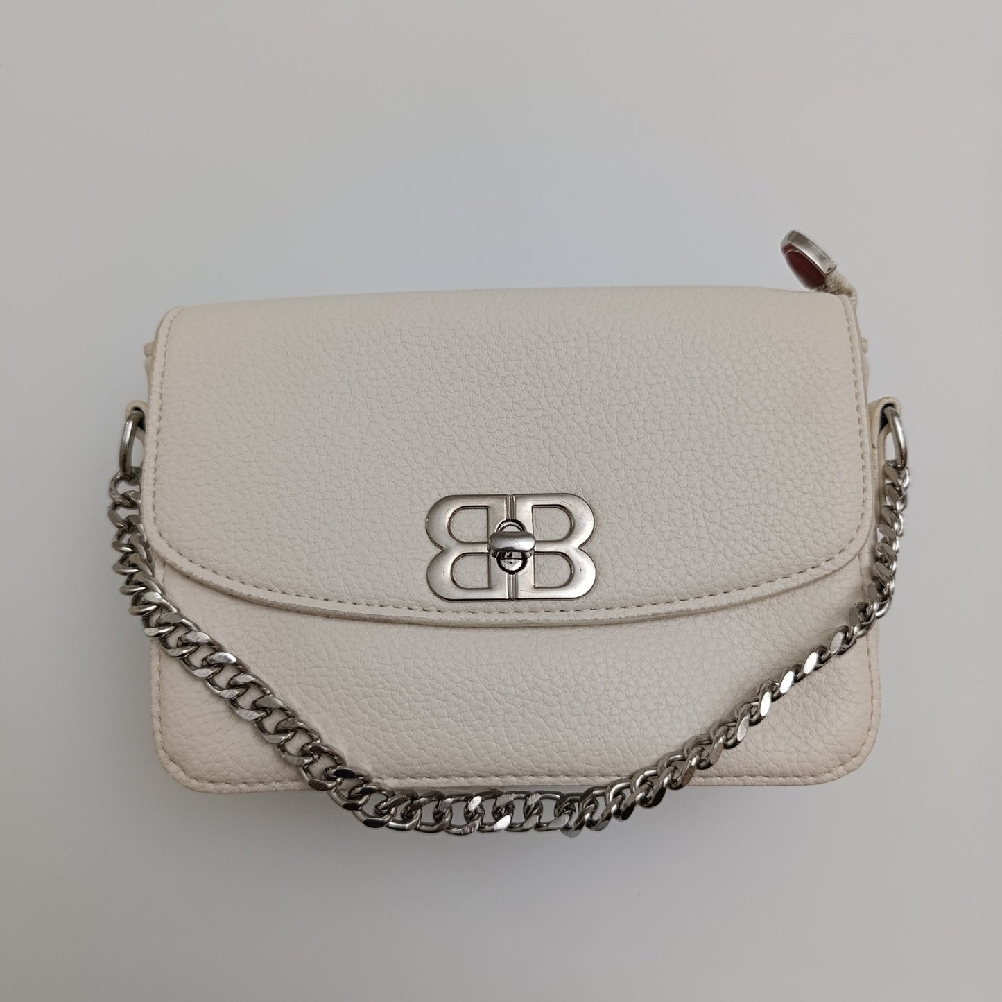 BB Logo Chain Crossbody Bag – Premium Faux Leather, Multiple Colors - 0128