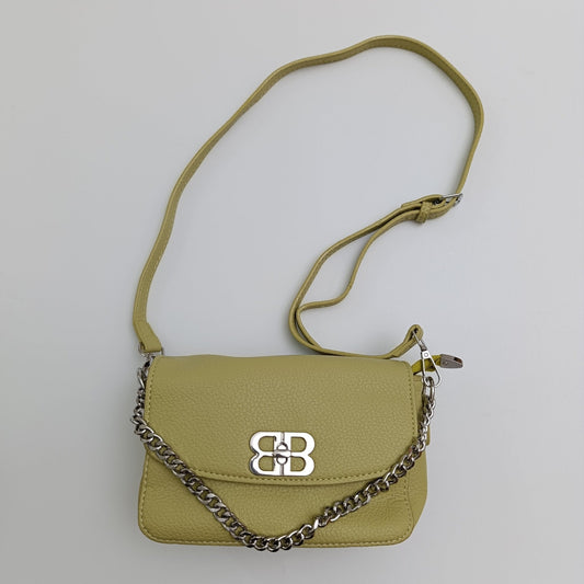 BB Logo Chain Crossbody Bag – Premium Faux Leather, Multiple Colors - 0128