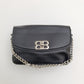 BB Logo Chain Crossbody Bag – Premium Faux Leather, Multiple Colors - 0128