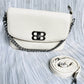 BB Logo Chain Crossbody Bag – Premium Faux Leather, Multiple Colors - 0128