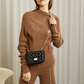 Black Quilted Heart Chain mini Shoulder Bag – Elegant Faux Leather Crossbody for Everyday Chic - Y-140