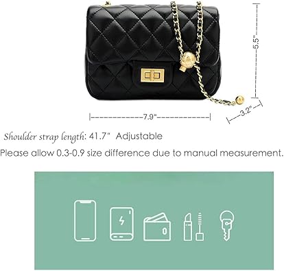Black Quilted Heart Chain mini Shoulder Bag – Elegant Faux Leather Crossbody for Everyday Chic - Y-140