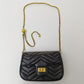 Black Quilted Heart Chain mini Shoulder Bag – Elegant Faux Leather Crossbody for Everyday Chic - Y-140