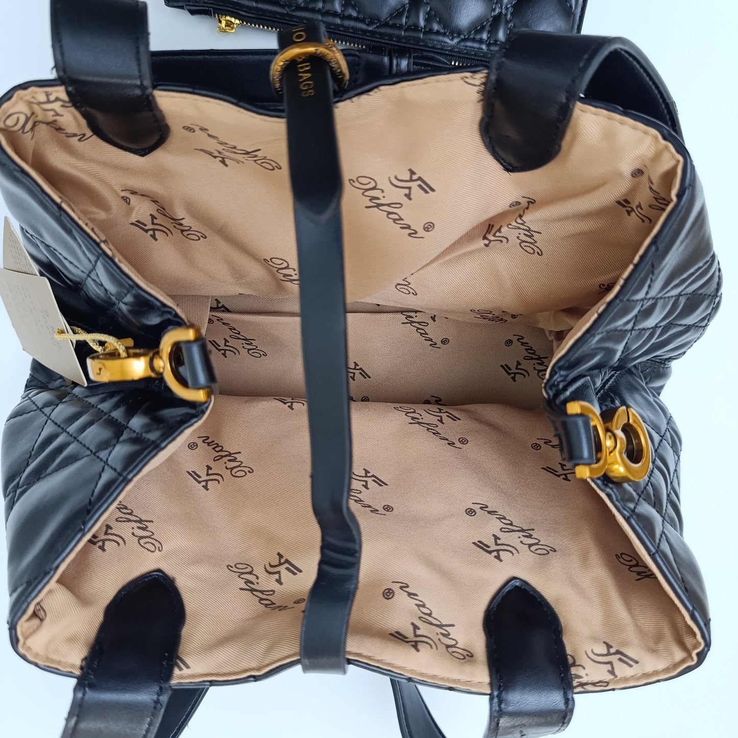 Black Quilted Tote Bag with Matching Pouch – Elegant PU Leather Shoulder Bag Set - #1416