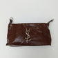 Brown Luxe Crinkle Faux Leather Shoulder Bag – Trendy YSL-Inspired Chain Strap Handbag 💼 - 5645