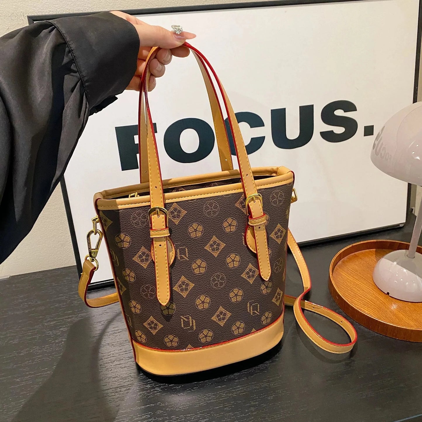 Designer-Inspired Bucket Bag – Premium Faux Leather Crossbody & Handbag - 6013