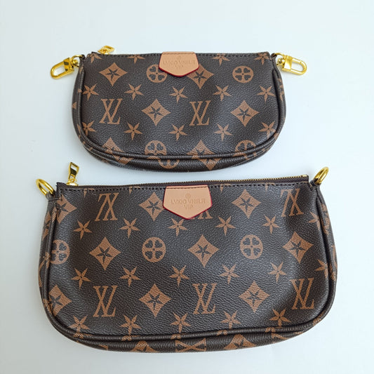 Designer-Inspired Monogram Multi-Pouch Bag Set – #1622