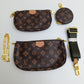 Designer-Inspired Monogram Multi-Pouch Bag Set – #1622