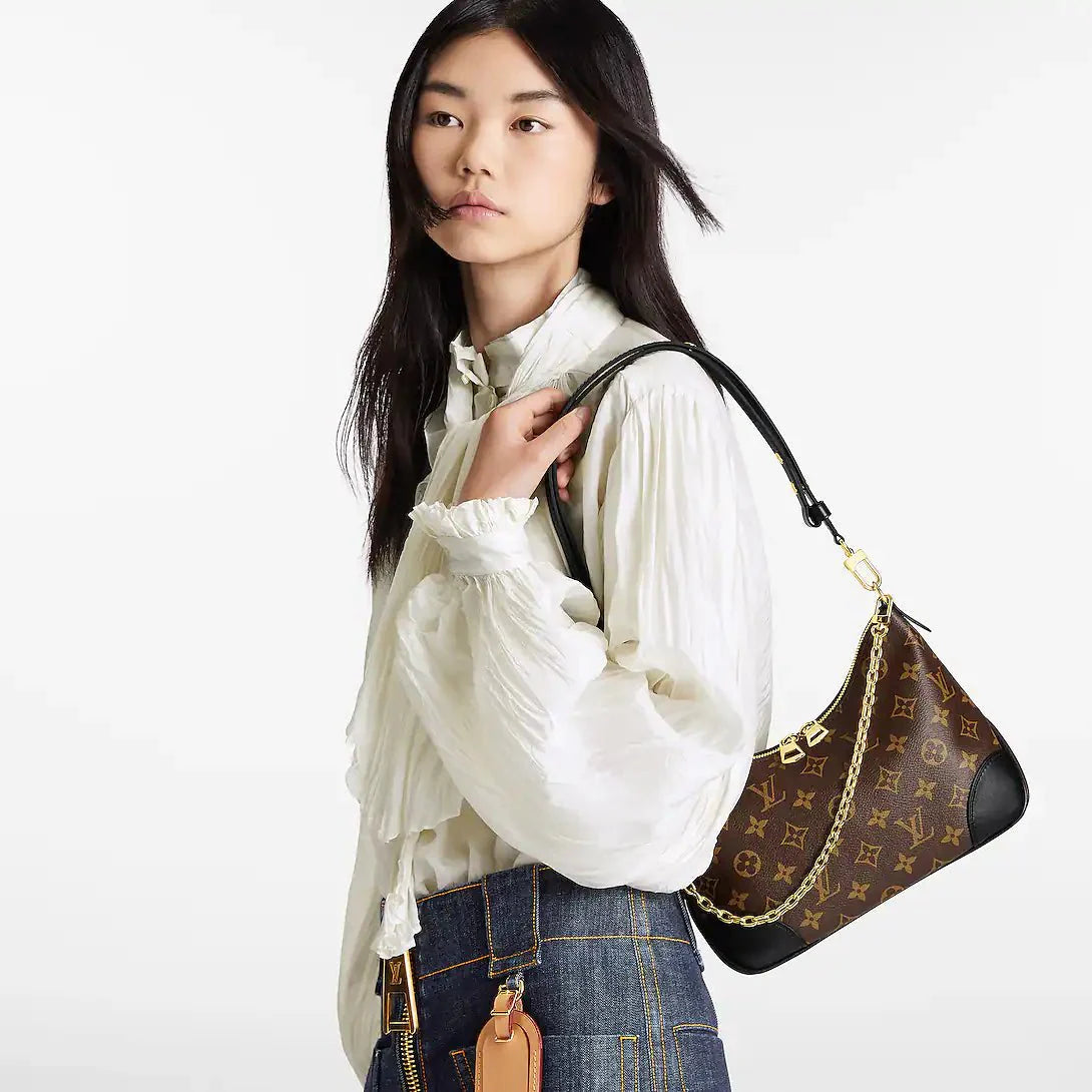 Designer-Inspired Monogram Shoulder Bag with Chain Strap – #1686