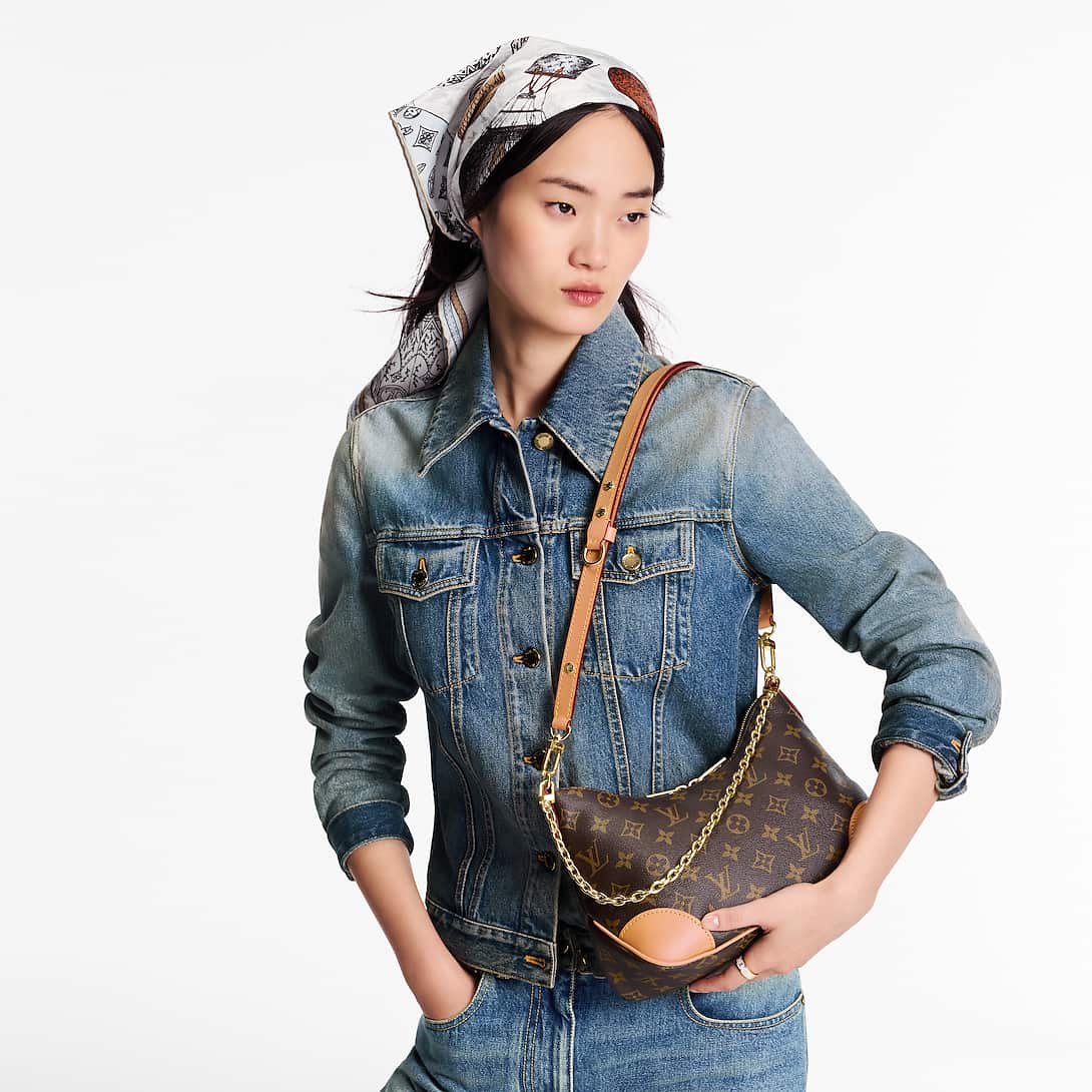 Designer-Inspired Monogram Shoulder Bag with Chain Strap – #1686