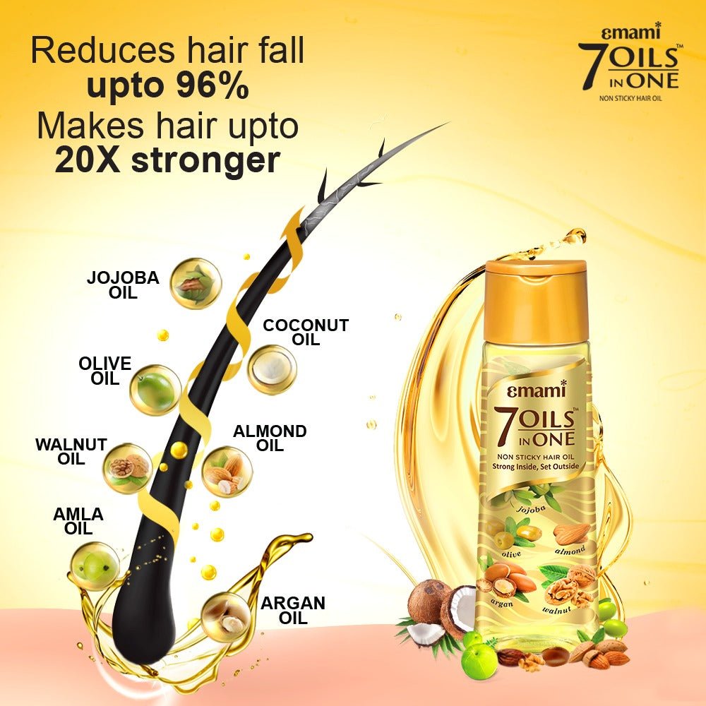 Emami 7 Oils in One Non-Sticky Hair Oil  | Lotshop.pk