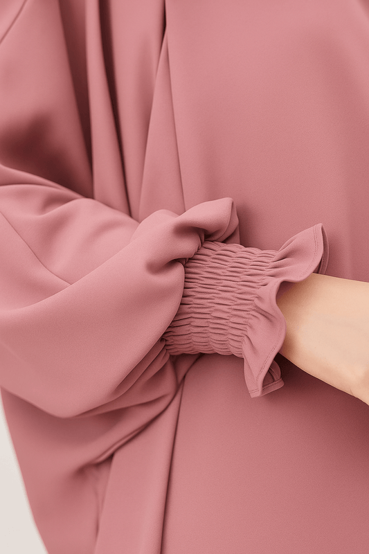 French Piping Jilbab - Pink