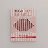 Huda Beauty 12-Color Lip Liner Set – Waterproof, Long-Lasting & Highly Pigmented 🎨💄