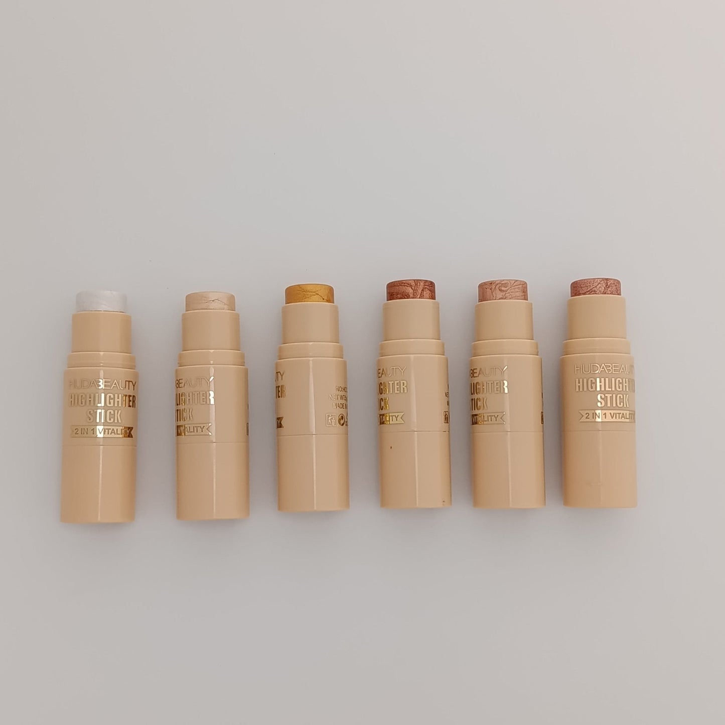 Huda Beauty Highlighter Stick – 2-in-1 Vitality Glow | Multi-Shade Collection (01–06)