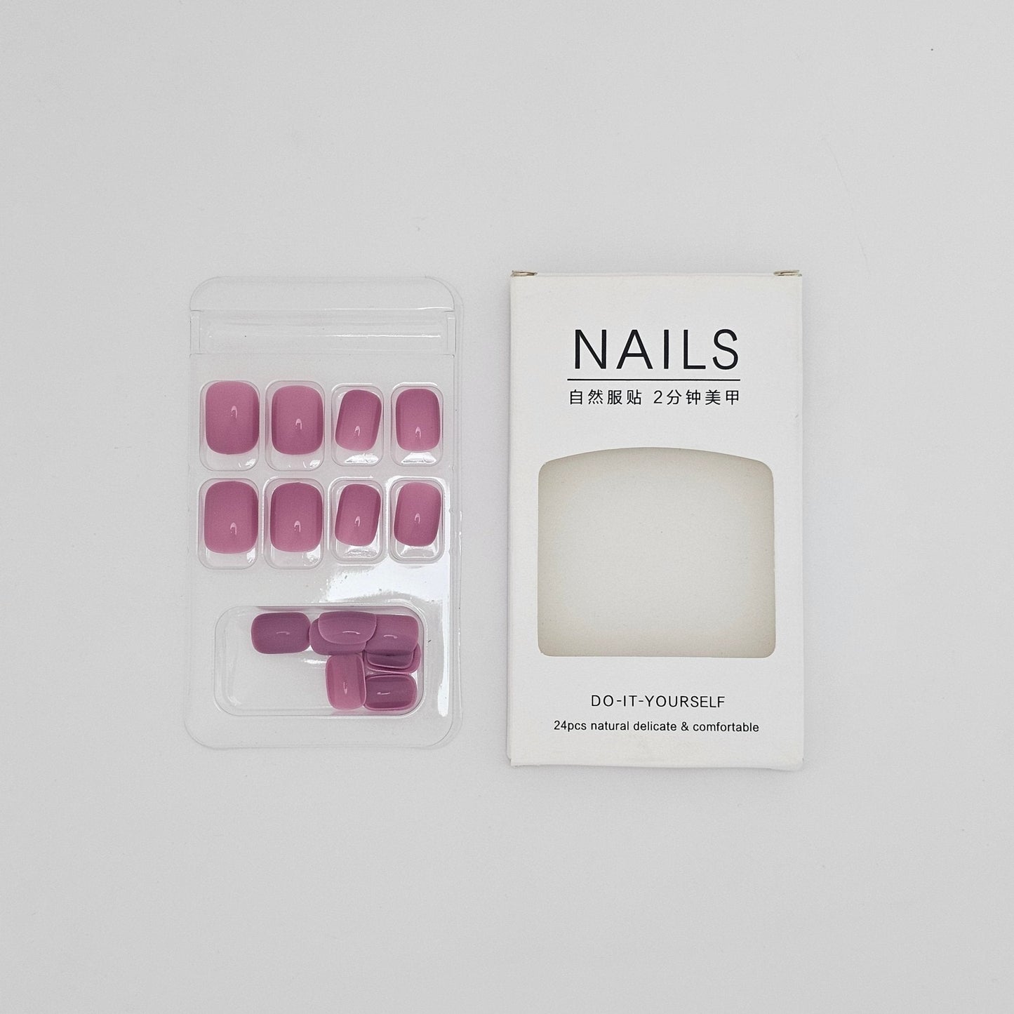 NAILS Do-It-Yourself 24 Pcs Natural, Delicate & Comfortable Nail Set