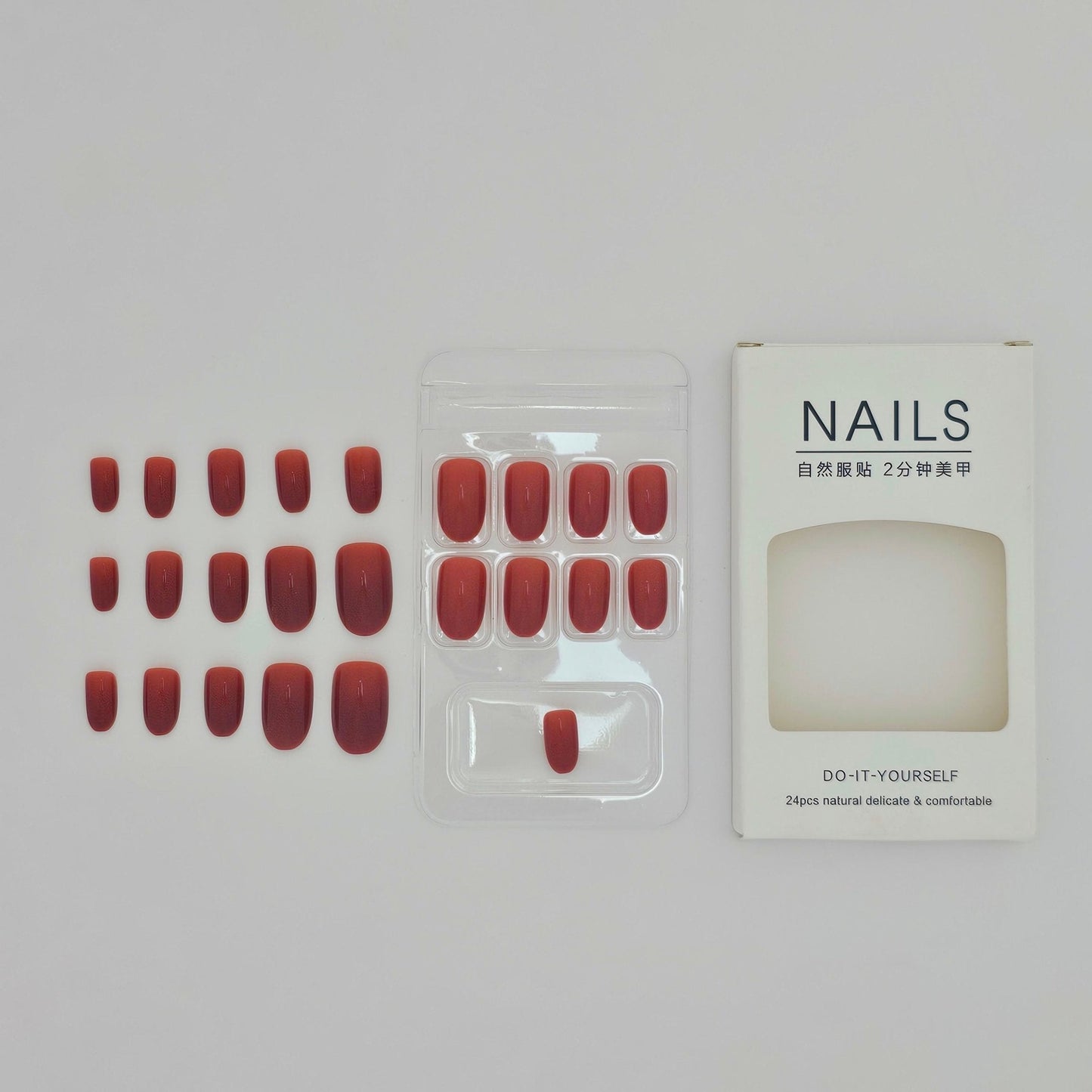 NAILS Do-It-Yourself 24 Pcs Natural, Delicate & Comfortable Nail Set