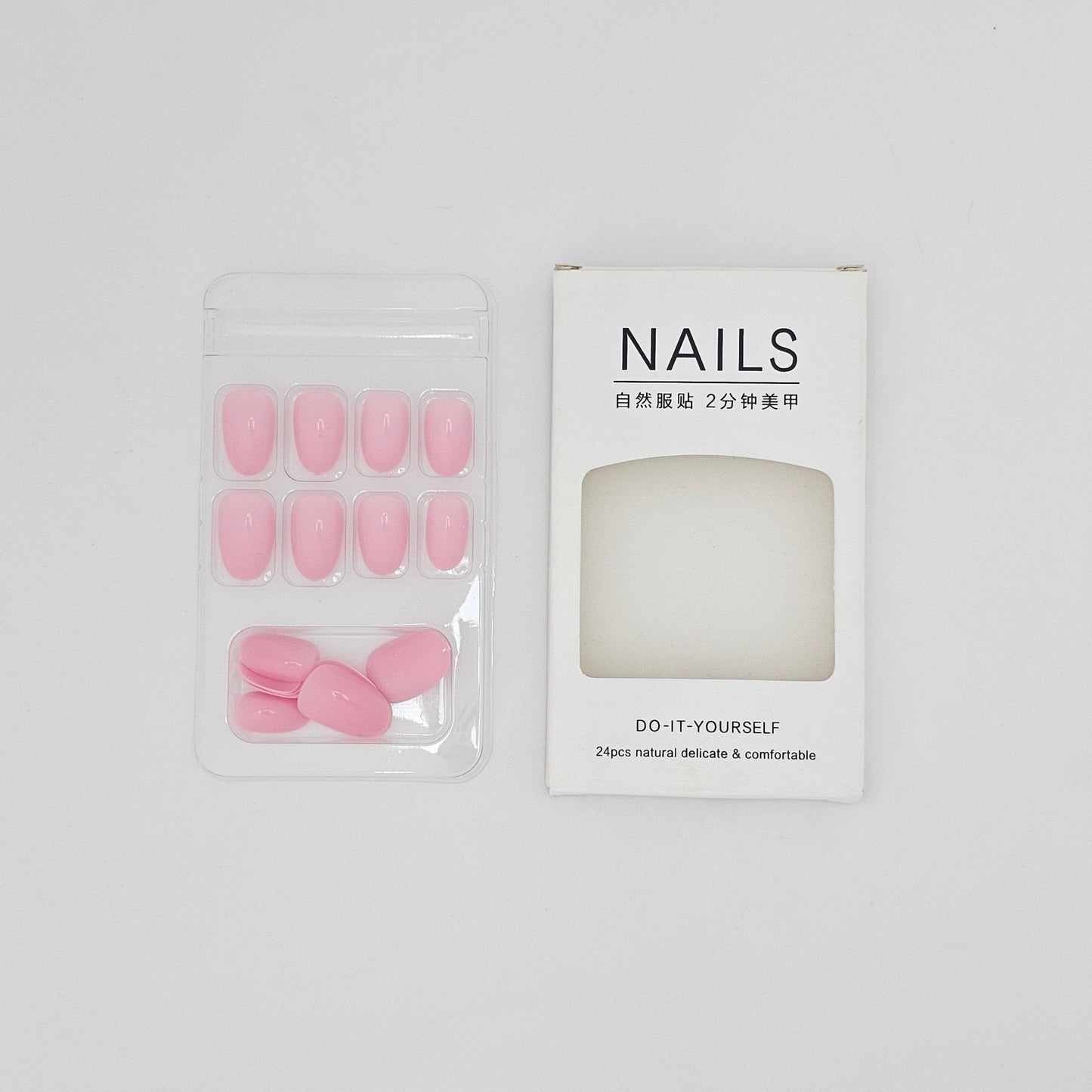 NAILS Do-It-Yourself 24 Pcs Natural, Delicate & Comfortable Nail Set